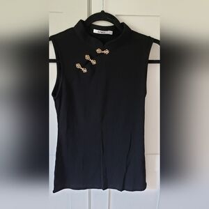 APRLL Tank Top Womens XS Black Sleeveless Minimalist Coquette Shirt